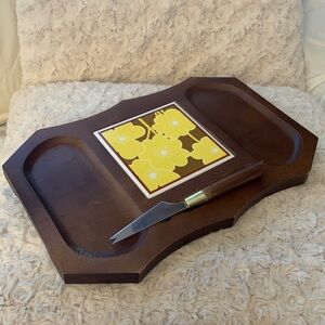 EUC Vintage 1960’s Imperial International Hand Carved Hardwood Japan Tray